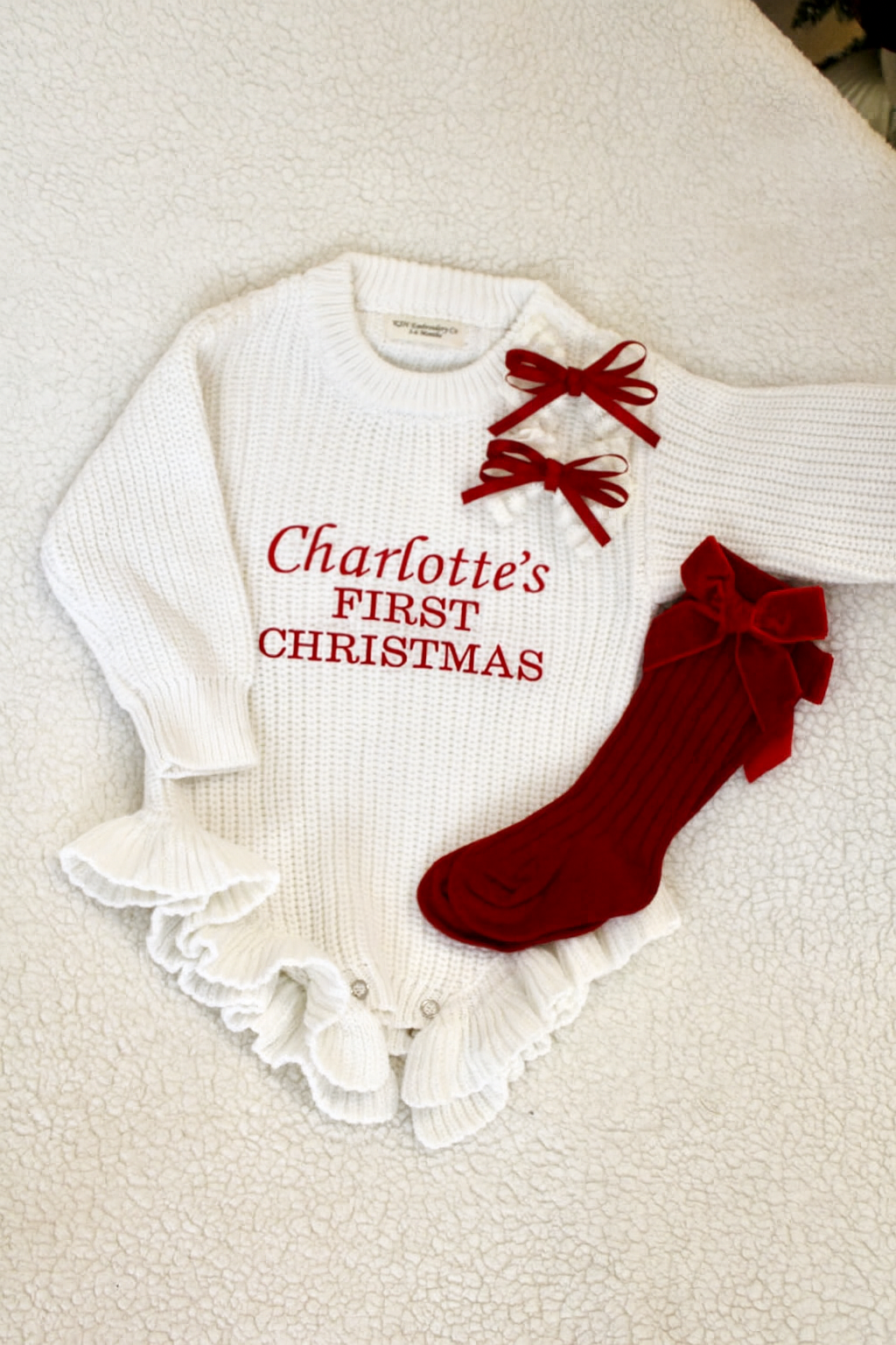 My First Christmas Ruffle Romper