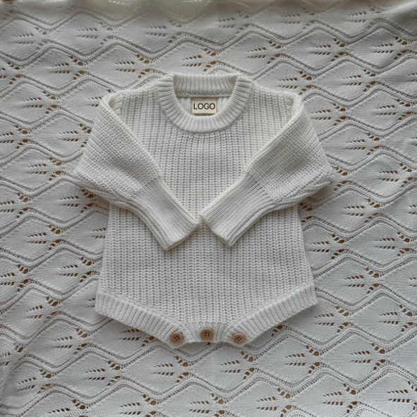 White Knitted Romper