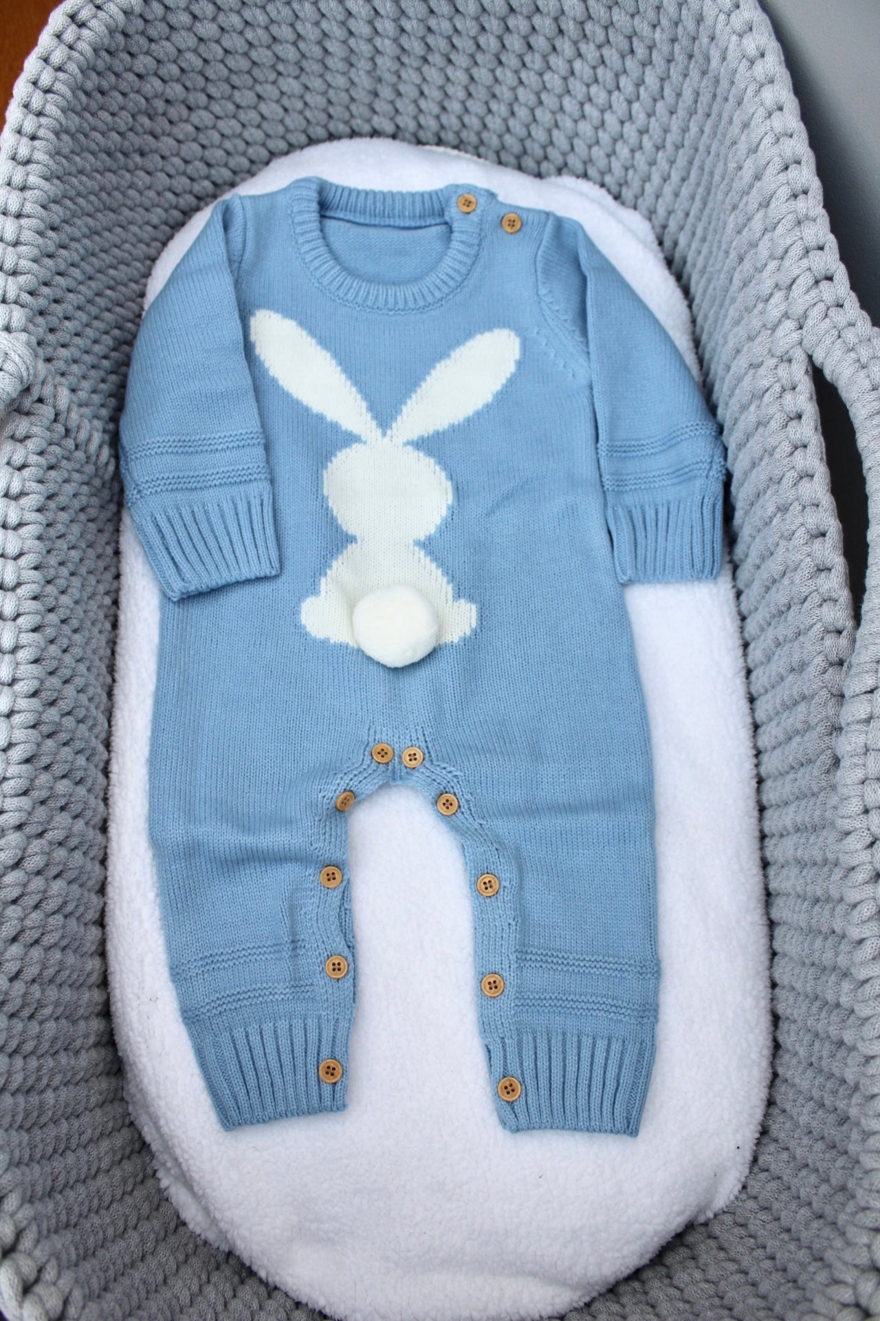 Blue Bunny Knitted Onesie